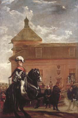Diego Velazquez Le Prince Baltasar Carlos au manege royal avec le comte-duc d'Olivares (df02) oil painting image